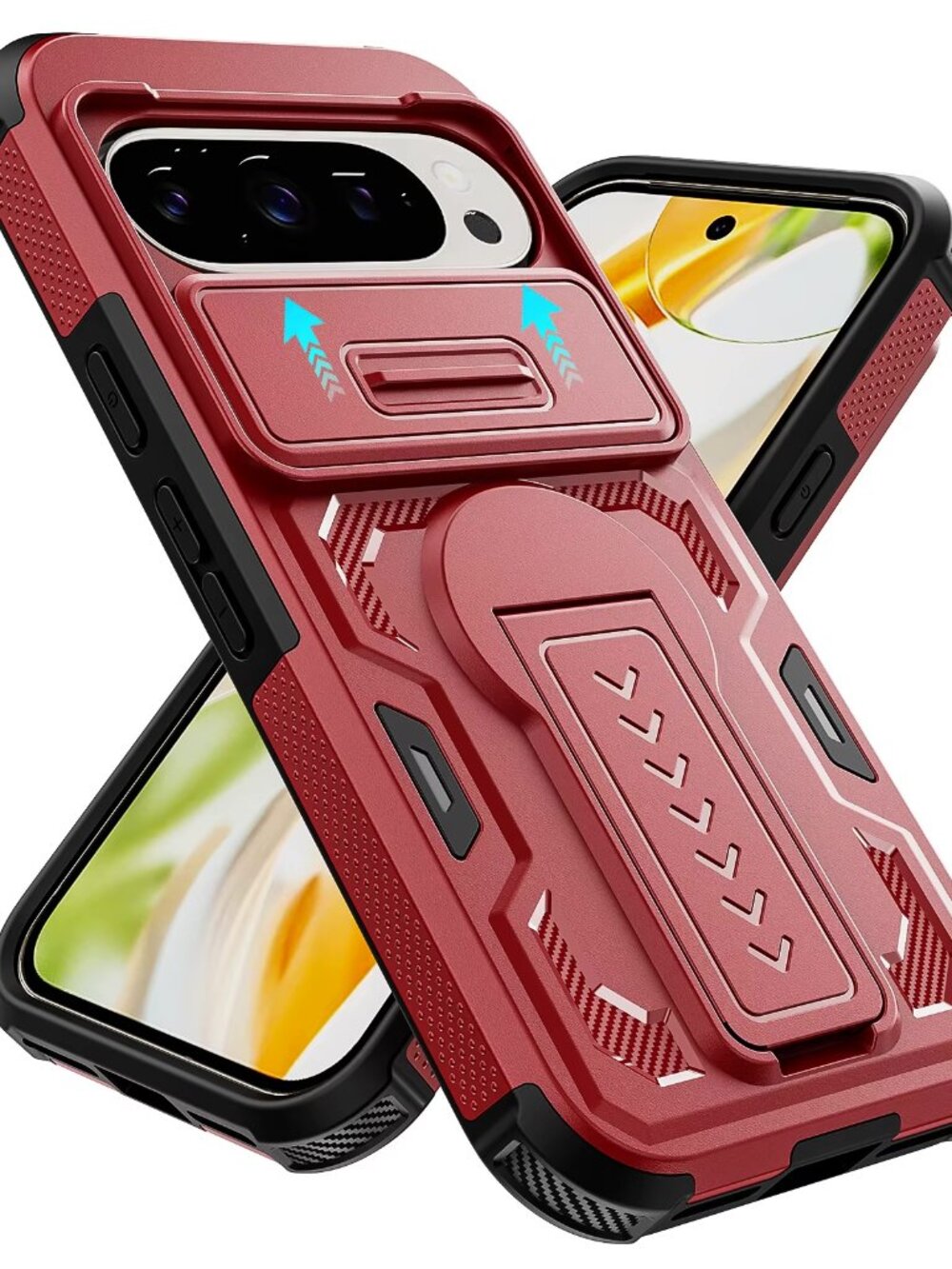 Google Pixel 10 Pro XL Heavy Duty Case w/ Kickstand Shockproof Rugged Cover